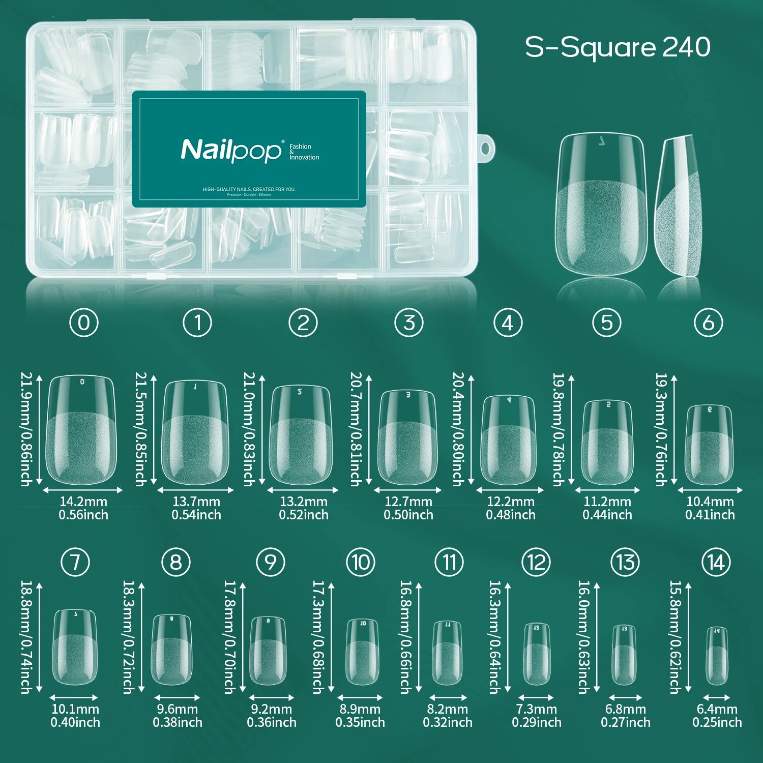 Faux Ongles Semi-Mat Amande 240 pcs