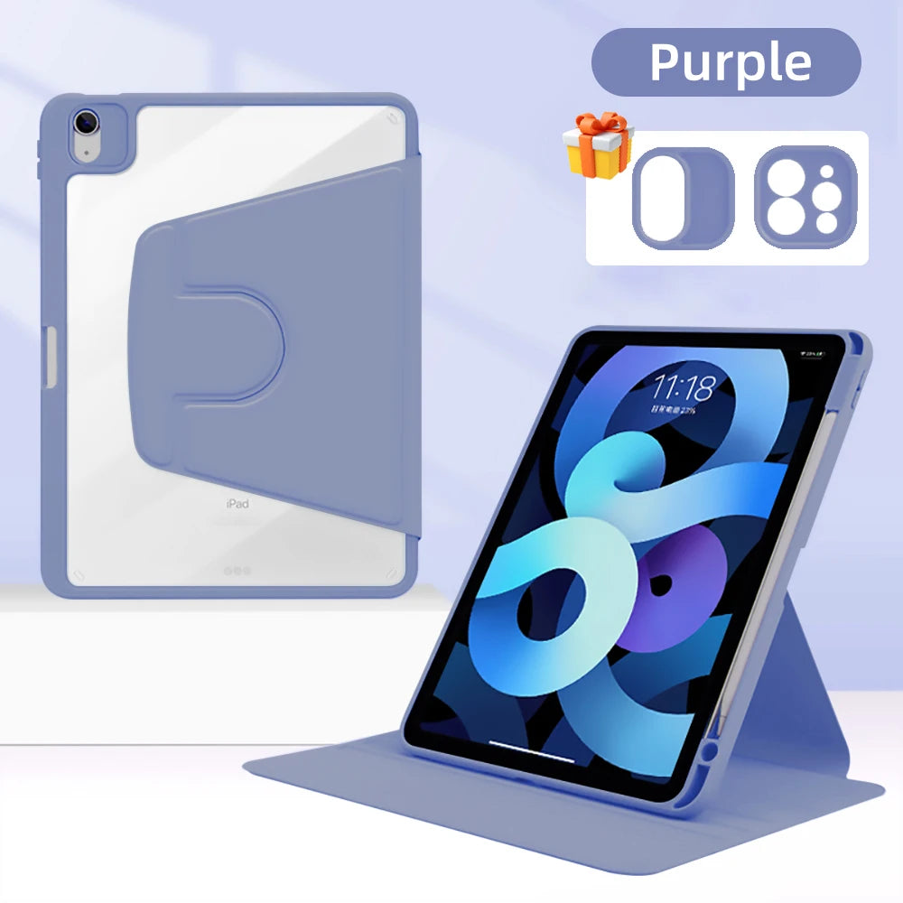 Étui iPad DANYCASE – Protection transparente antichoc avec fonction réveil automatique et support intégré