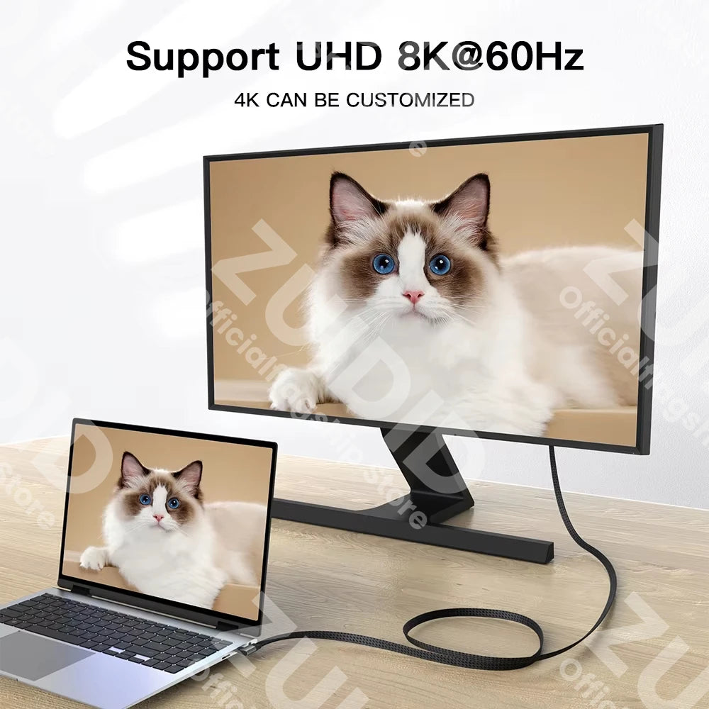 Câble de données plat USB4 40Gbps Type C à Type C ThunderBolt 3 PD 240W 5A USB-C pour iPhone 15 16 Pro MacBook Pro Samsung Xiaomi