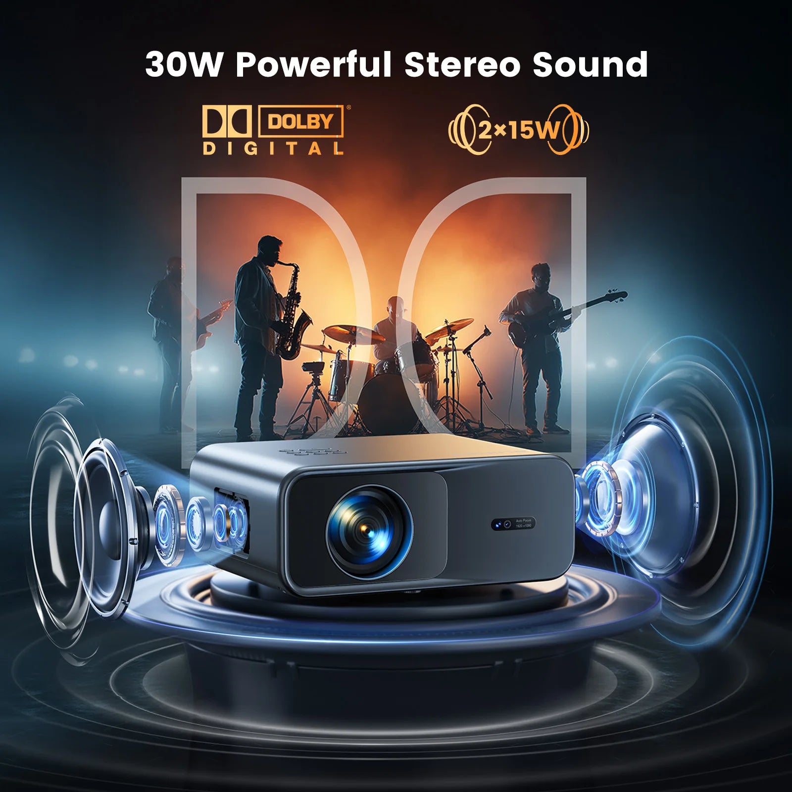 Projecteur Vidéo Wimius 4K Google TV 1200 ANSI – Home Cinéma avec Haut-parleurs 20 W