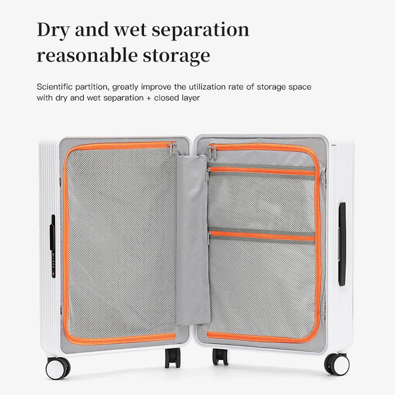 Valise rigide en PC SUSHIMU – bagage à roulettes à large poignée, 20 et 24 pouces