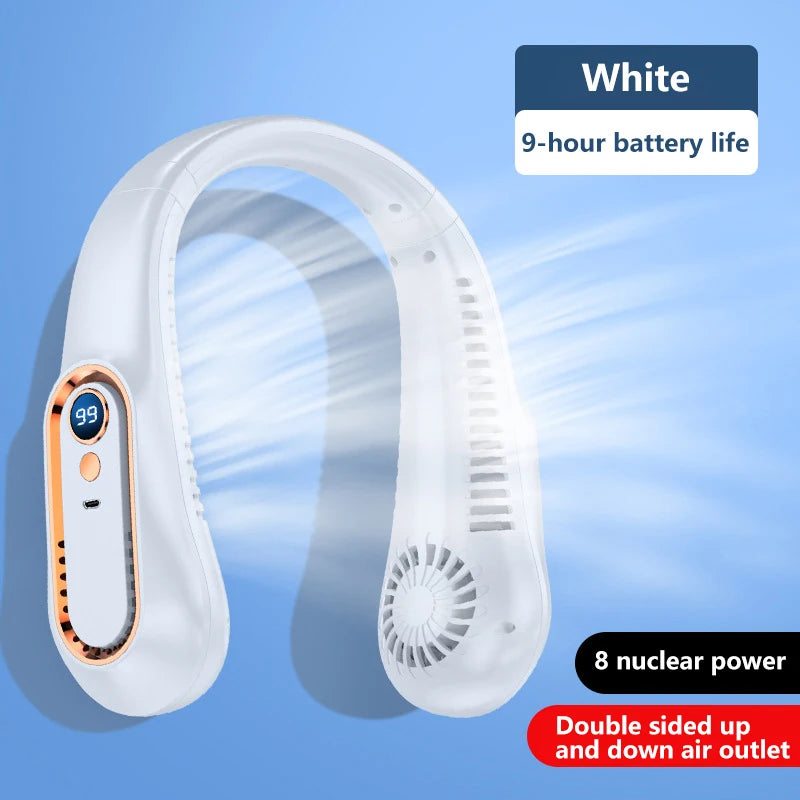 Ventilateur de cou portable sans pales Xiaomi, USB rechargeable, silencieux, affichage LED, mini refroidisseur d'air