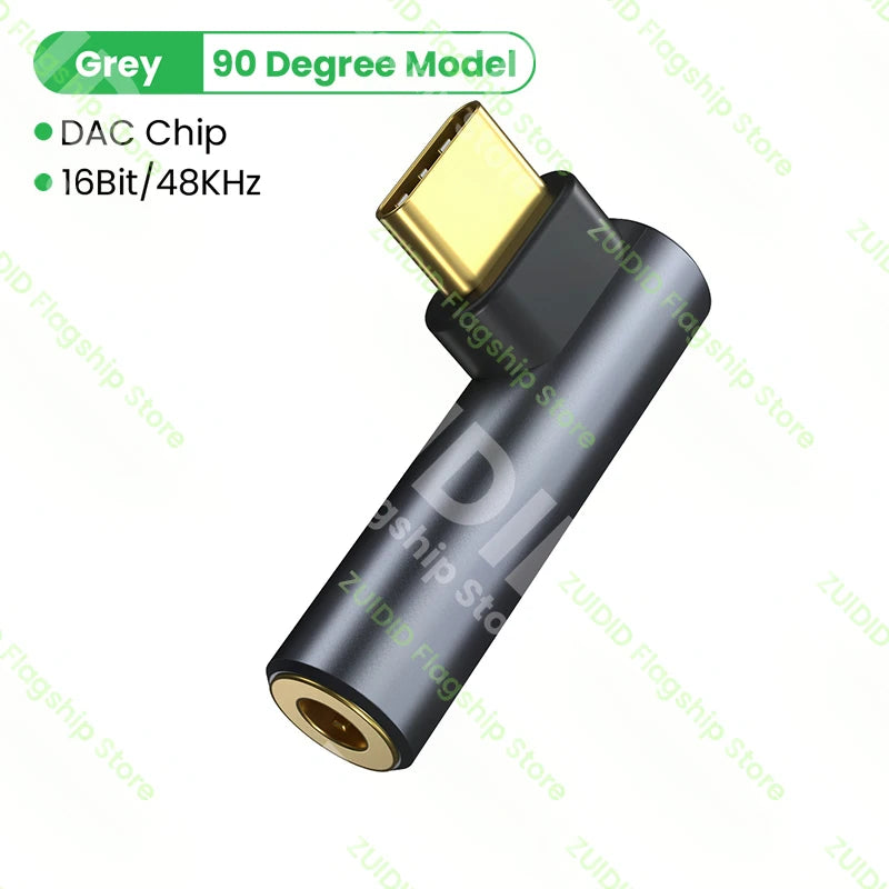 Adaptateur coudé USB Type C à 3.5mm pour écouteurs HiFi, prise 3.5, câble adaptateur Audio AUX pour iPad Pro Samsung Huawei Xiaomi