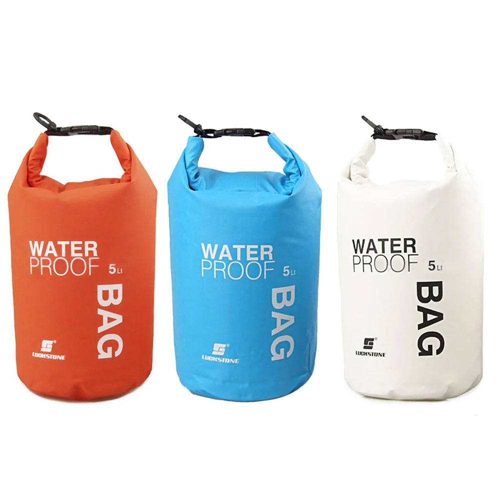 Sac étanche 5L pour activités en plein air, sacoche de rangement en poudre pour natation, kayak, canoë de rivière, trekking, bateau