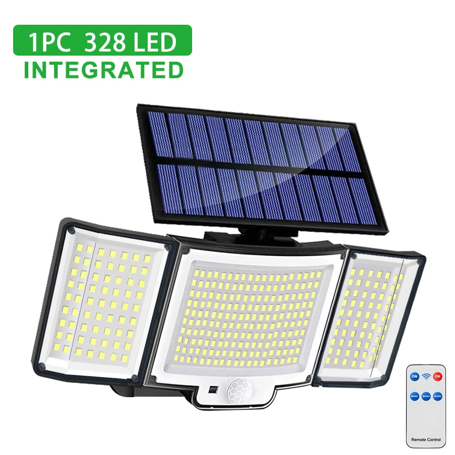 T-NEWSTYLE Solar-Außenleuchte – 328/348 LEDs