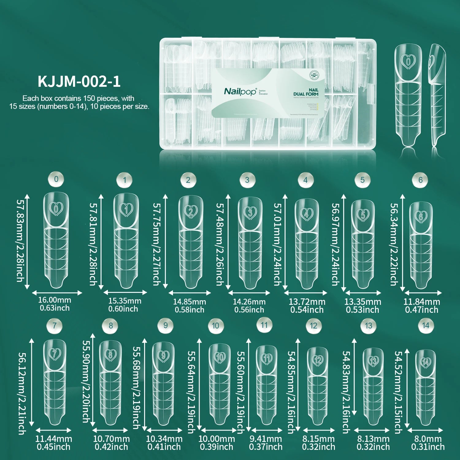 Moules Extensions Ongles Double Système - Dual Forms French Onglepop 150 pièces 