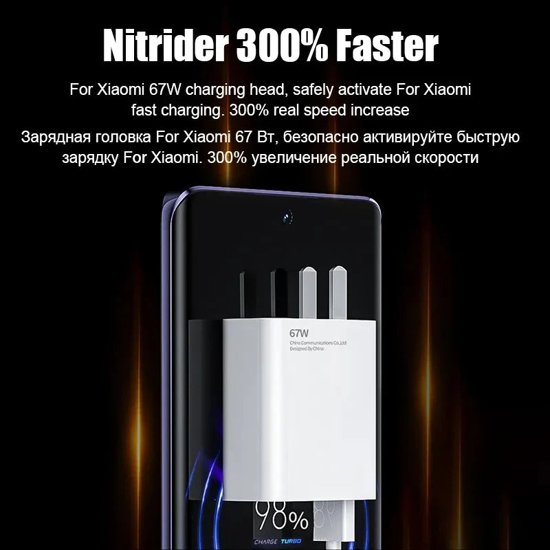 Chargeur USB Super Rapide 67W pour Xiaomi – Adaptateur secteur Mi 12 / 11, câble Type-C 6A pour POCO X5 / X4 Pro / Note 9 / 10 / 11