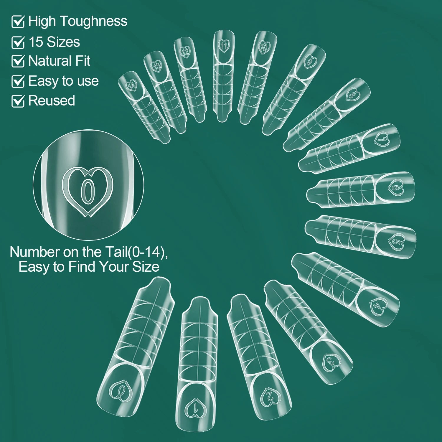 Moules Extensions Ongles 15 Tailles - Dual Forms French Nailpop Space 30 à 150 pcs