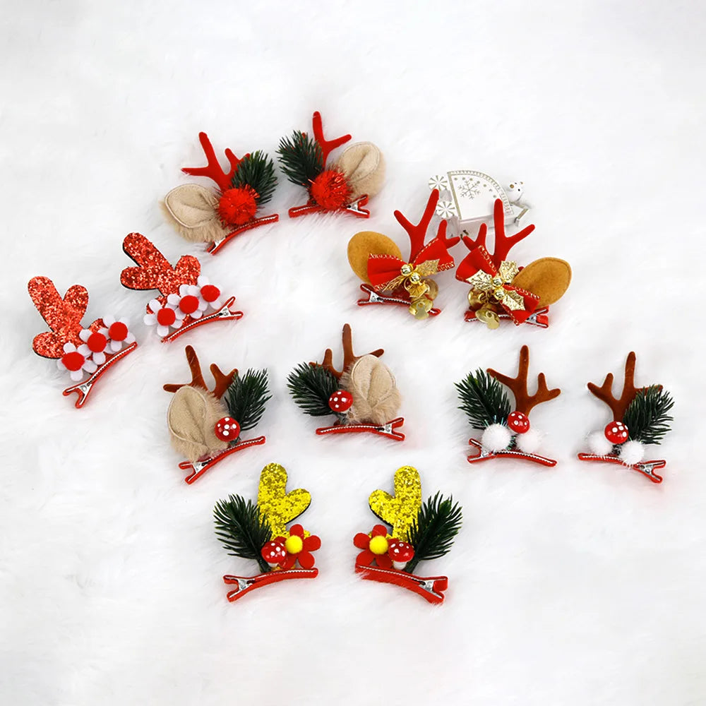Pinces à cheveux de Noël, décorations de fête de Noël, pinces à cheveux en bois, pinces à cheveux de Noël