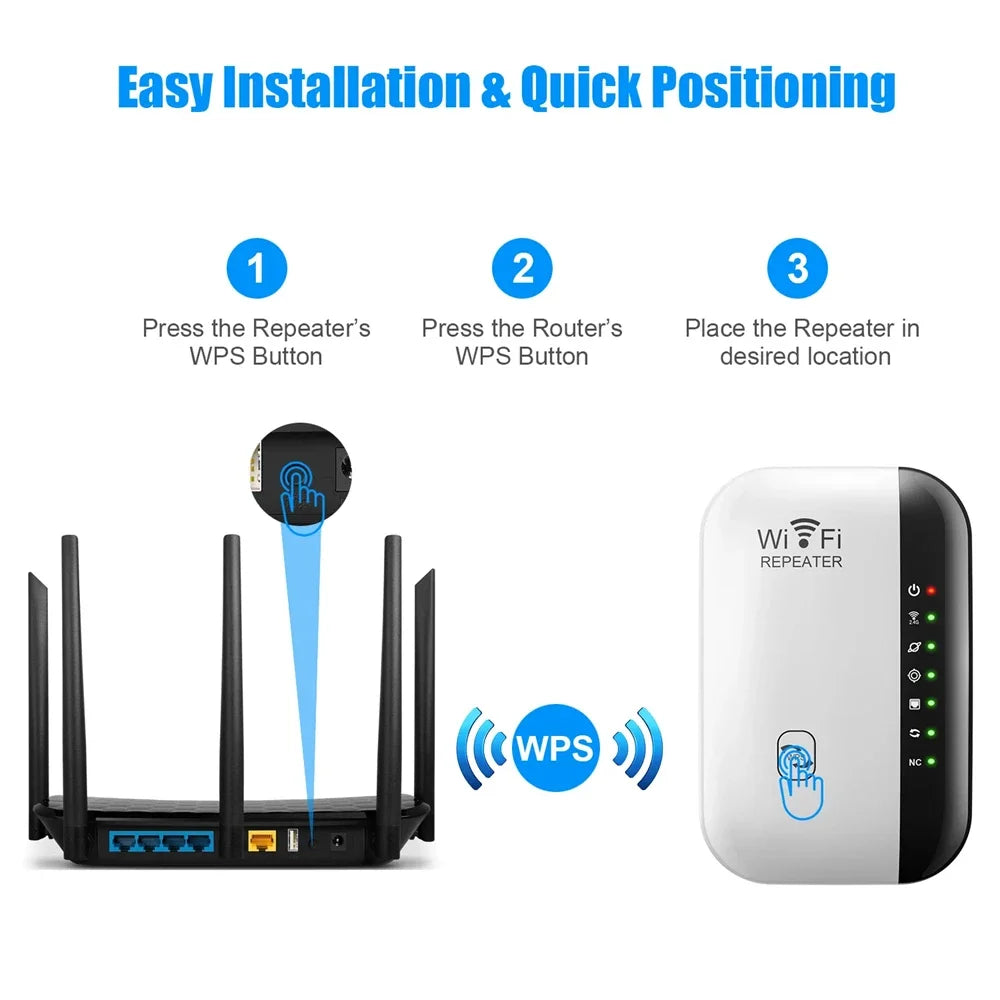 Répéteur WiFi sans fil 300Mbps, routeur 2.4G, extension de portée, amplificateur de signal Wi-Fi, adaptateur de carte réseau 11N pour PC