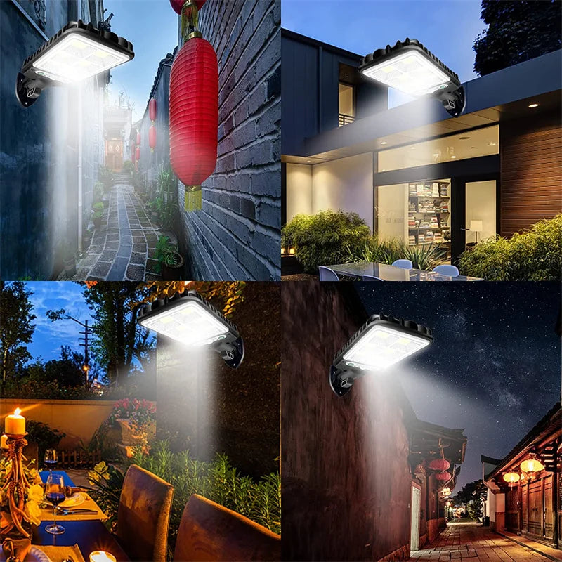 Lampadaire solaire extérieur 108COB LED avec 3 modes d'éclairage, détecteur de mouvement, sécurité pour jardin, chemin, cour, 1 à 8 paquets