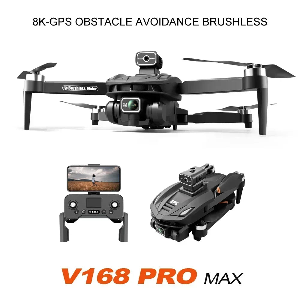 Drone Xiaomi V168 8K 5G GPS Professionnel, Photographie Aérienne HD, Caméra Double, Évitement Omnidirectionnel des Obstacles, Modèle Original
