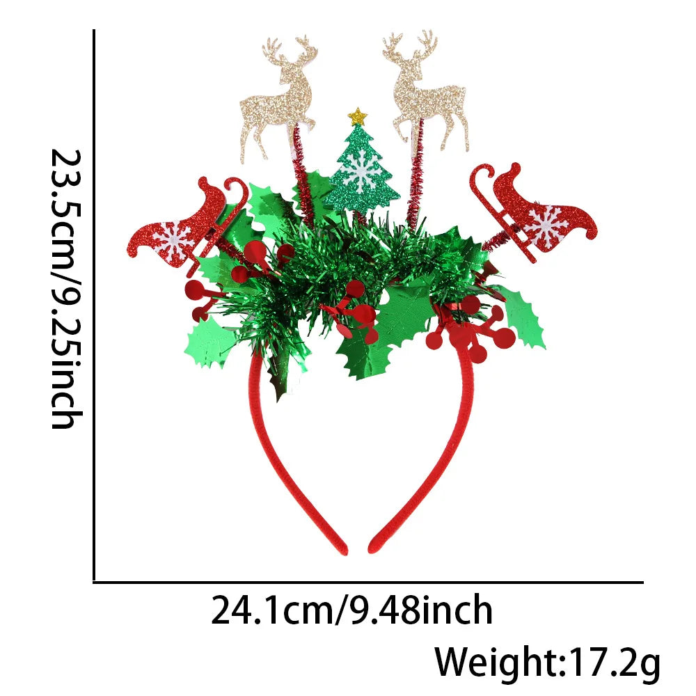 Serre-tête décoratif, Bandeaux du Nouvel An et de Noël - Cerceaux pour cheveux de bonhomme de neige de renne