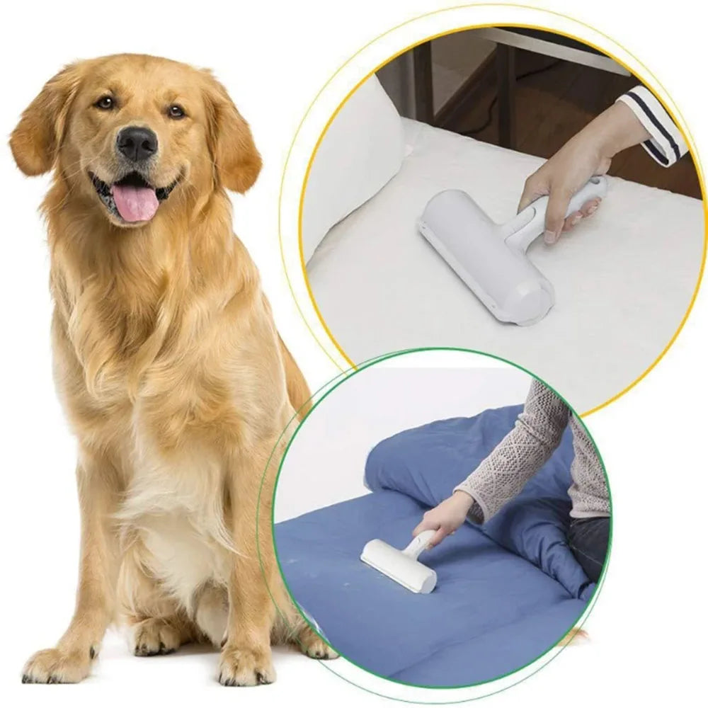 Rouleau à peluches autonettoyant, rouleau de dépoussiérage, épilateur pour animaux de compagnie, brosse à 2 voies remodelée, poils de chien et de chat, canapé, tapis, vêtements