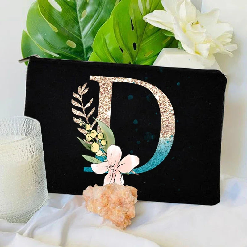 Trousse de maquillage à fermeture éclair avec dégradé de couleurs, trousse de toilette de voyage tendance, trousse de maquillage