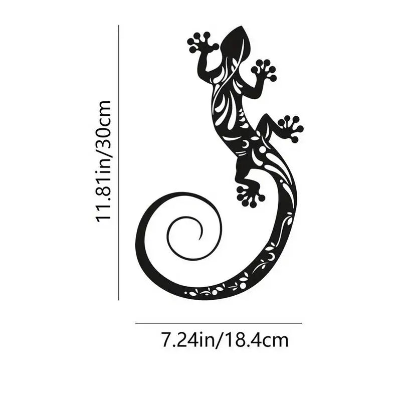 Décoration murale de lézard Gecko en métal, sculpture murale suspendue, art mural, décoration extérieure, décoration de jardin