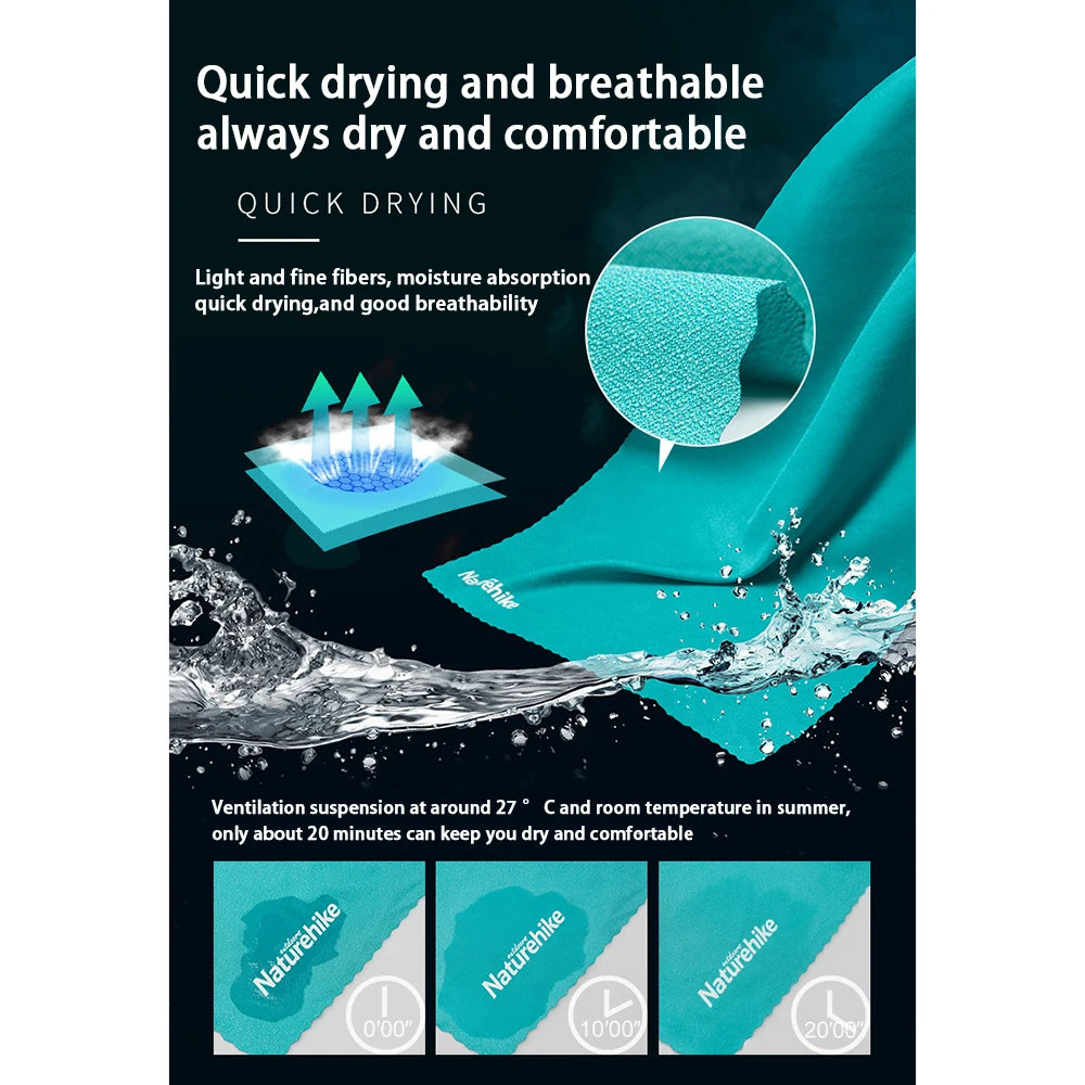 Serviette de bain absorbante à séchage rapide Compact Naturehike, pour randonnée, natation, voyage, serviette de Yoga respirante pour plage et gymnastique