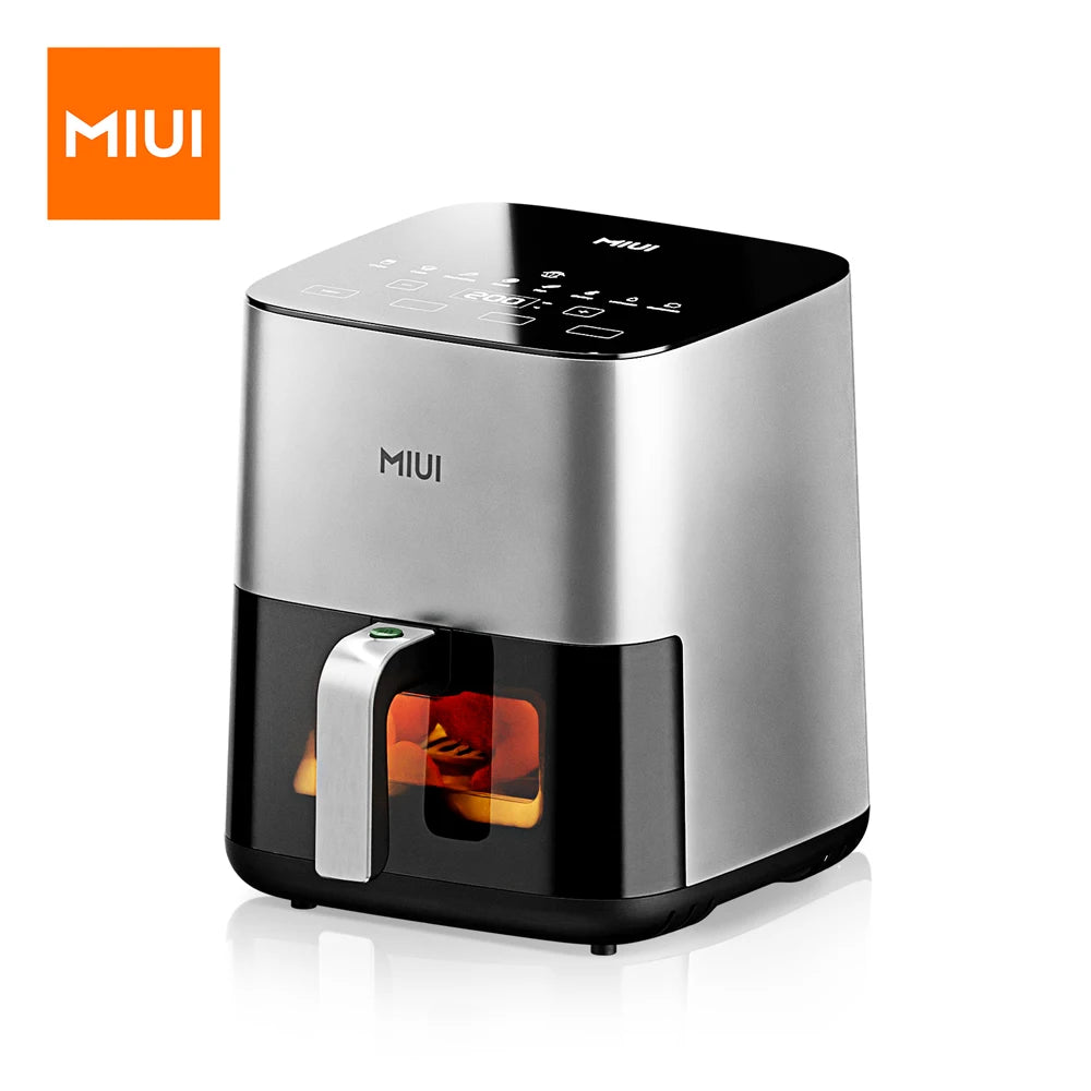 Friteuse à air électrique sans huile MIbiomom5L, Air Fryer, panier antiadhésif, fenêtre visible, taille familiale