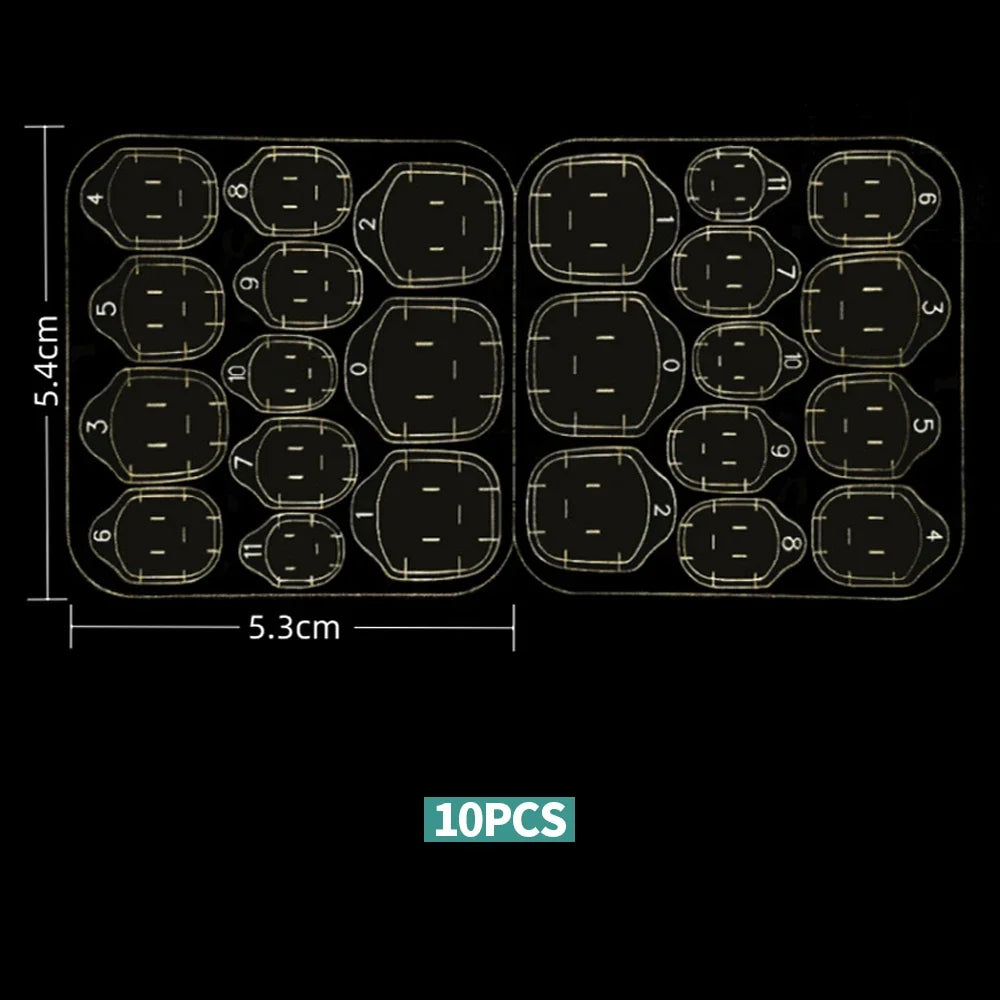 Ruban Adhésif Double Face pour Faux Ongles 5 Feuilles (24 pcs/chacune)