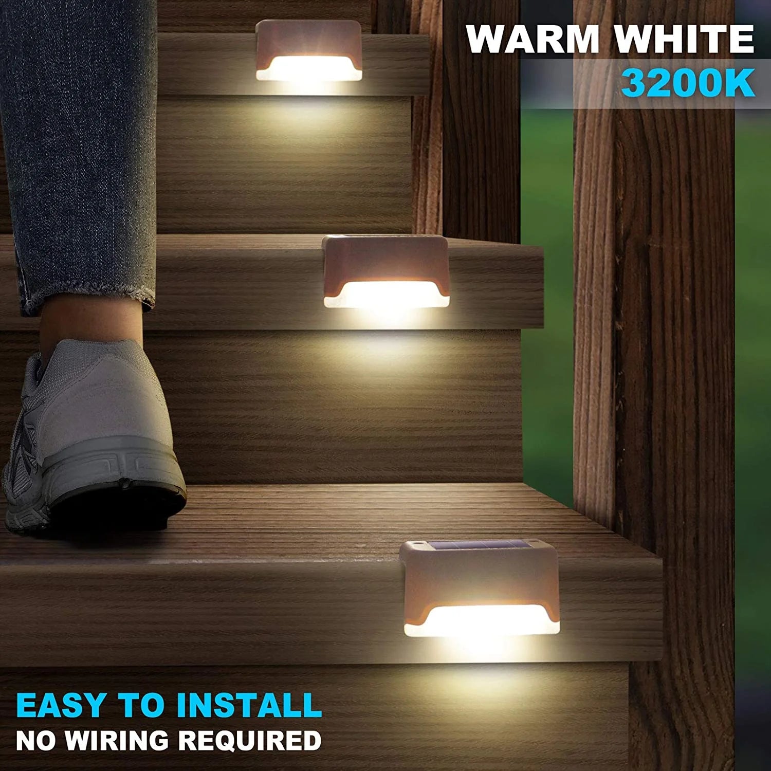 Lampes Solaires LED d'Extérieur, Étanches, Idéal pour un Jardin, un Sentier, une Clôture, une Cour ou des Escaliers