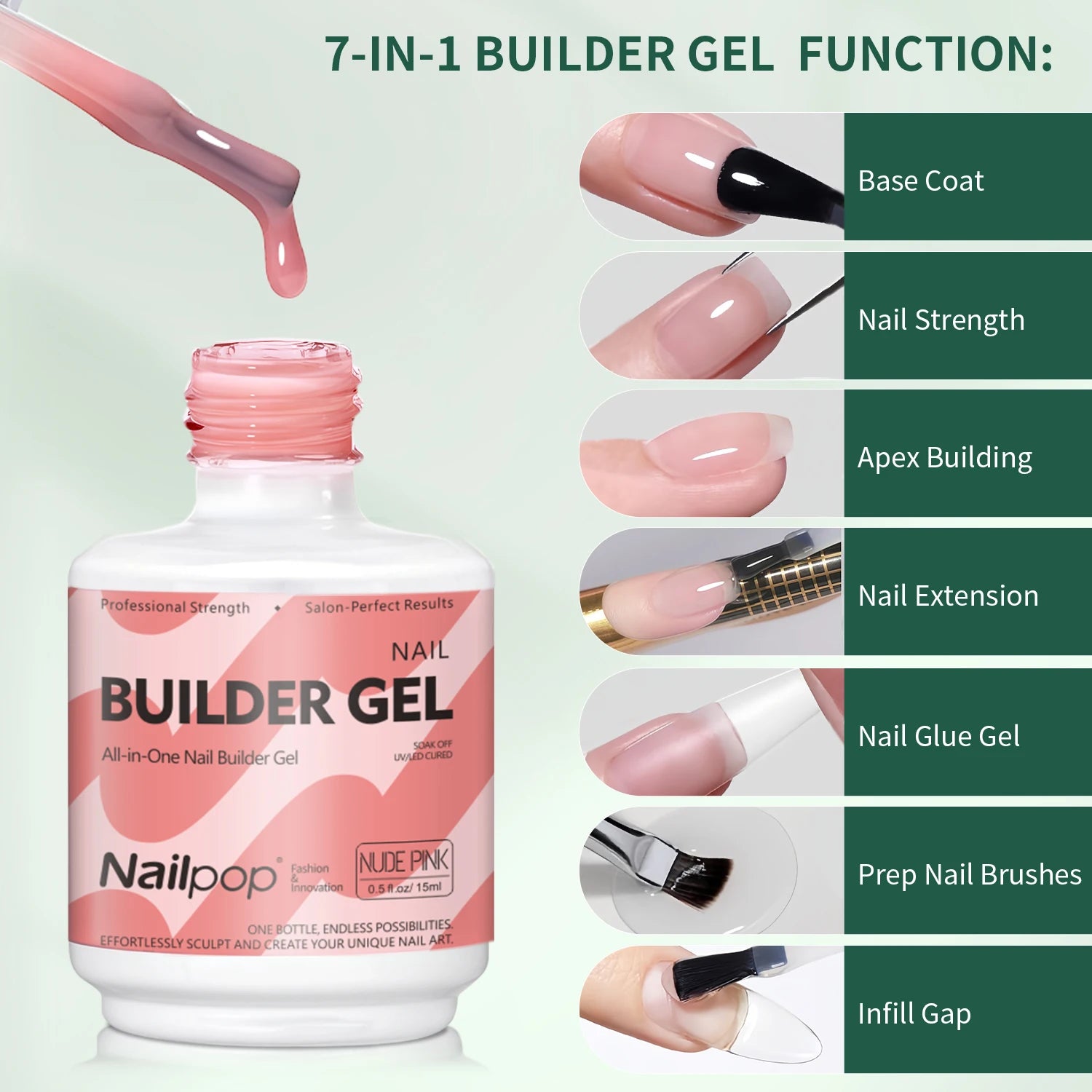 Gel constructeur 7IN1 multi-fonctionnel, 15 ml