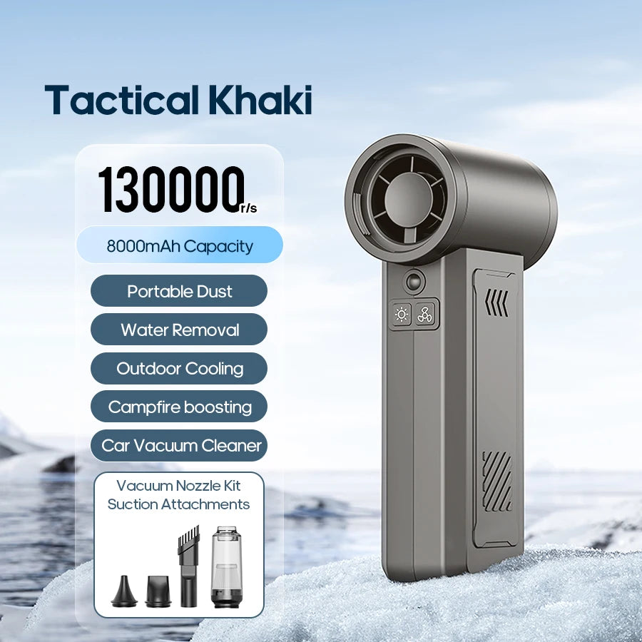 Mini Souffleur multifonction portable Kinscoter KC-F75 – 8000 mAh, 5 vitesses, aspiration et lampe intégrée