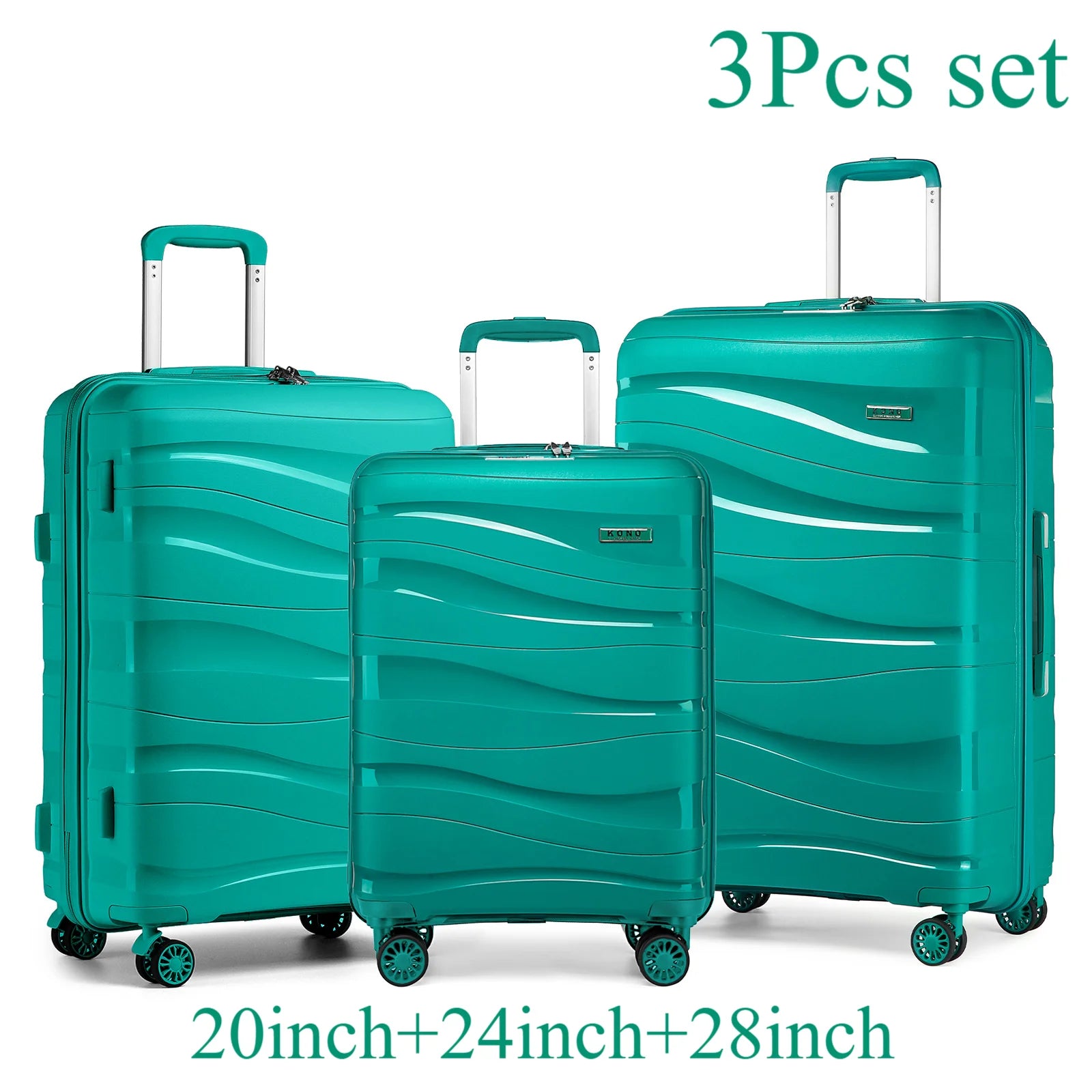 Valise rigide à roulettes légère en polypropylène avec serrure TSA KONO – M, L, XL, ensembles 2, 3 ou 4 pièces