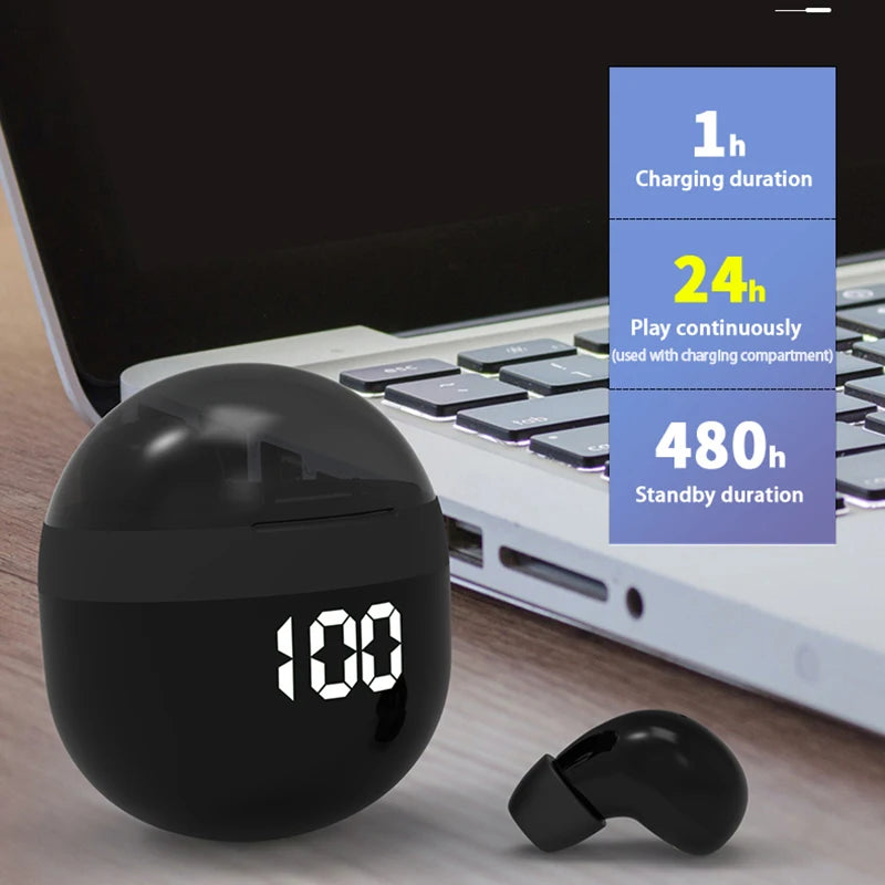 Écouteurs invisibles TWS Mini écouteurs sans fil Bluetooth 5.3 écouteurs avec Microphone réduction du bruit casque intra-auriculaire