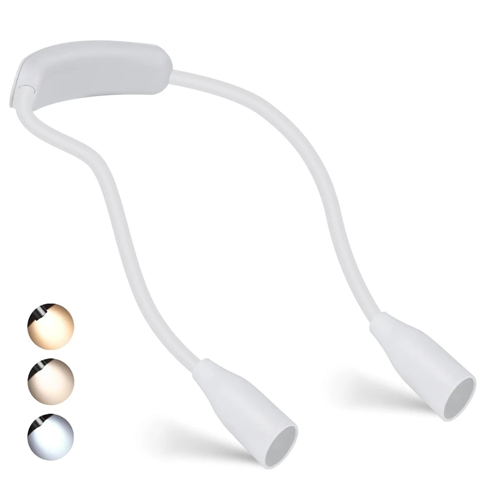 LED Neck Lamp aste for Reading, Flexible Arm, 3 Colors, 9 Brightness