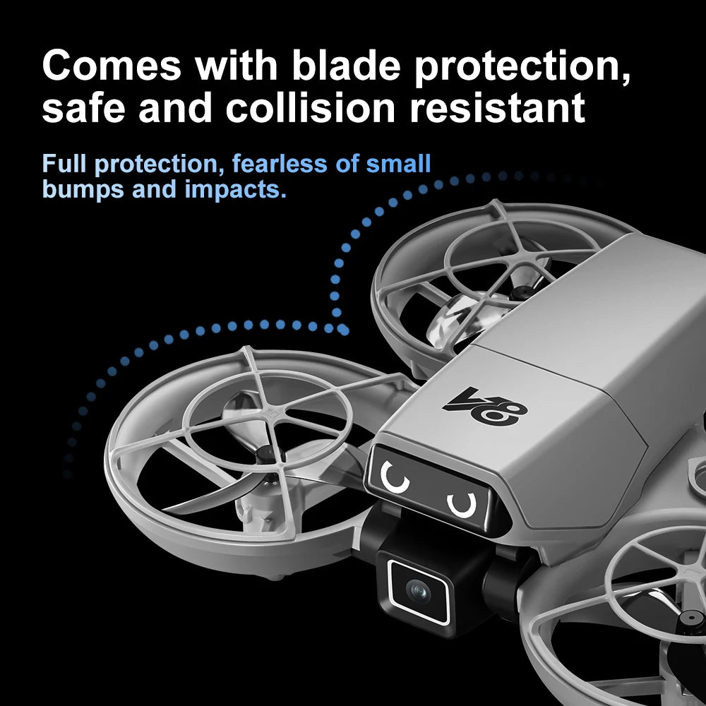 Mini Drone V86 4K HD 2025 – Caméra WIFI FPV, vol stationnaire, poche, quadrirotor RC, hélicoptère jouet, cadeau pour enfant