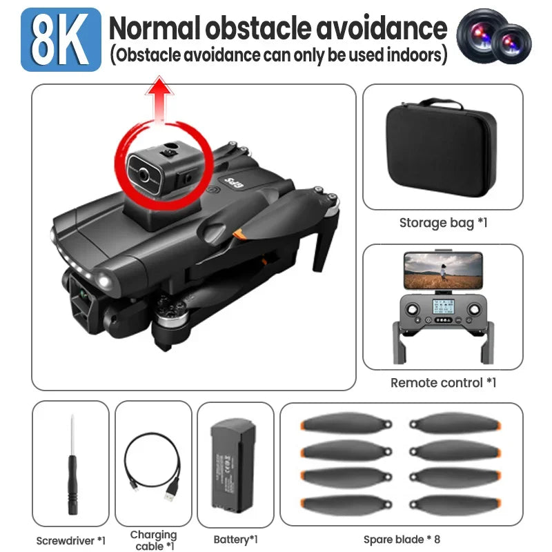 Drone Xiaomi Mijia V198GPS 8K HD – Double Caméra, GPS 5G, Évitement Laser, Quadrotor Pliable Pro