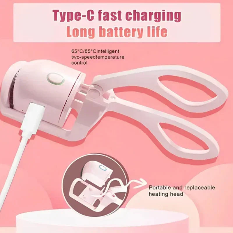 Recourbe-cils électrique, chargement USB, chauffage rapide, portable, mise en forme et recourbement durable, pince à cils thermique