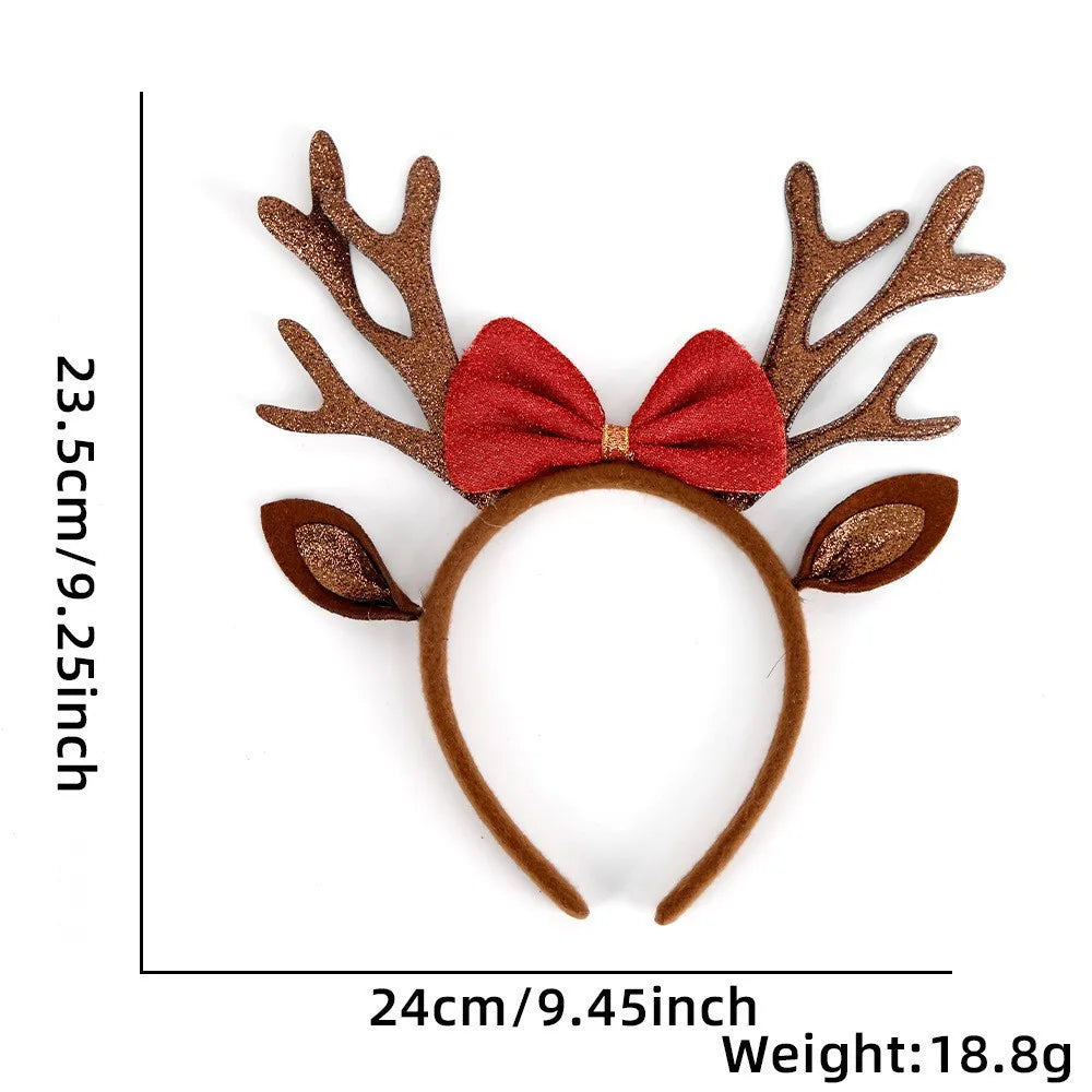 Serre-tête décoratif de Noël pour filles, pièce de sauna drôle de bois de cerf, accessoires de cheveux, décoration de Noël
