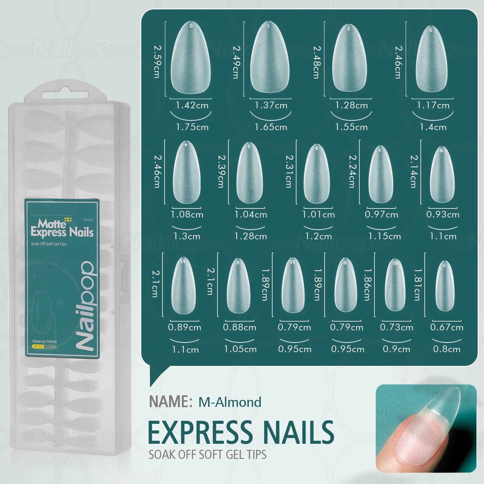 Faux ongles mats et doux, 240 pièces