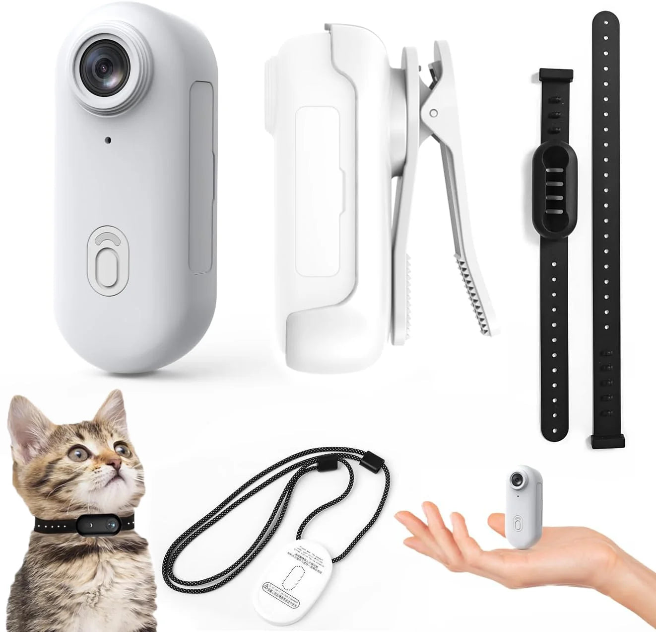 JETO 1080P HD Pet Collar Camera, Mini Sports Camera for Cats and Dogs with Mobile Audio and Video Recording