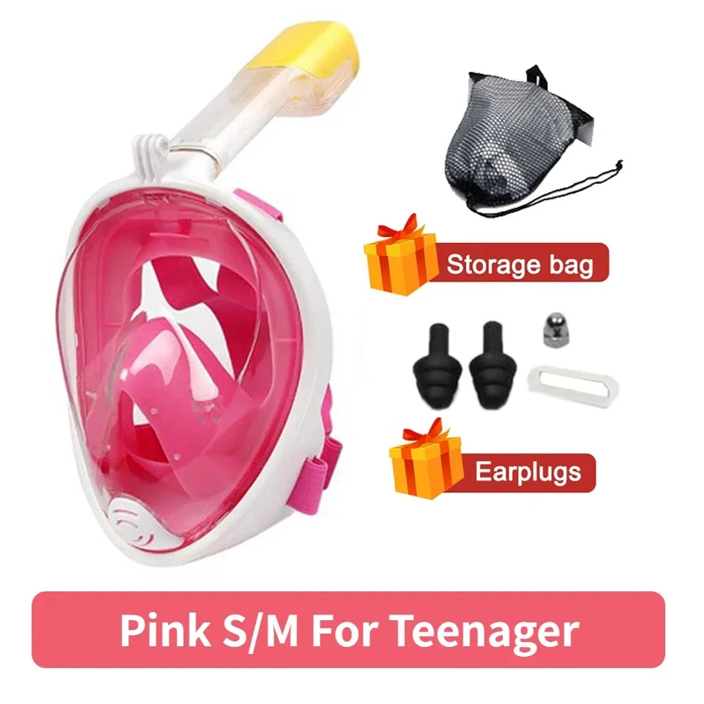 Masque de plongée en apnée pour enfants et adultes, masque intégral, lunettes anti-buée, équipement de natation, plongée sous-marine