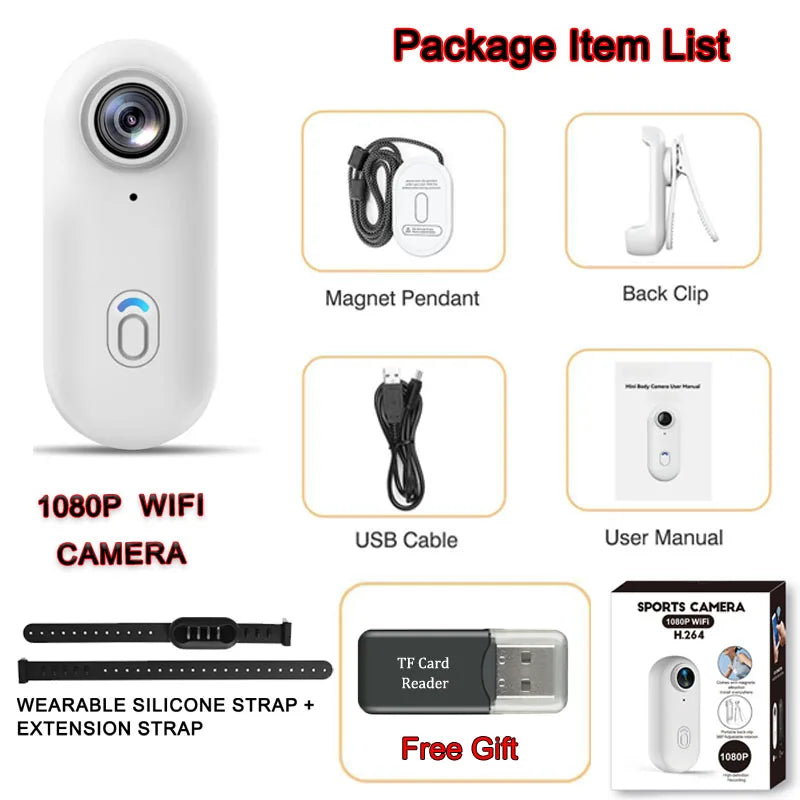 JETO 1080P HD Pet Collar Camera, Mini Sports Camera for Cats and Dogs with Mobile Audio and Video Recording