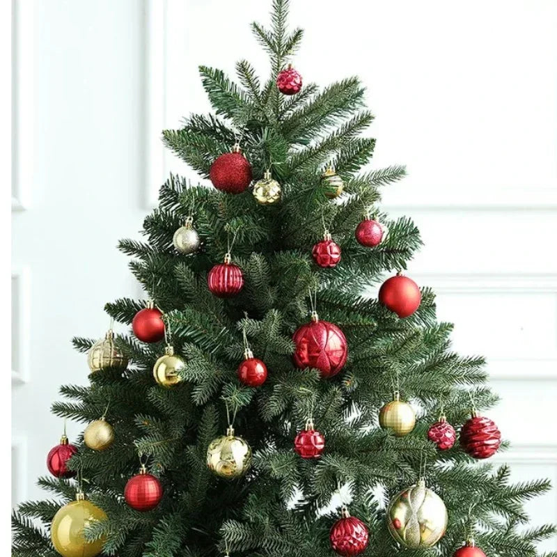 Weihnachtskugel-Dekoration, glänzender blauer Kugel-Anhänger, bemalte Box, Packung mit 34 Kugeln, Weihnachtsbaum-Dekoration