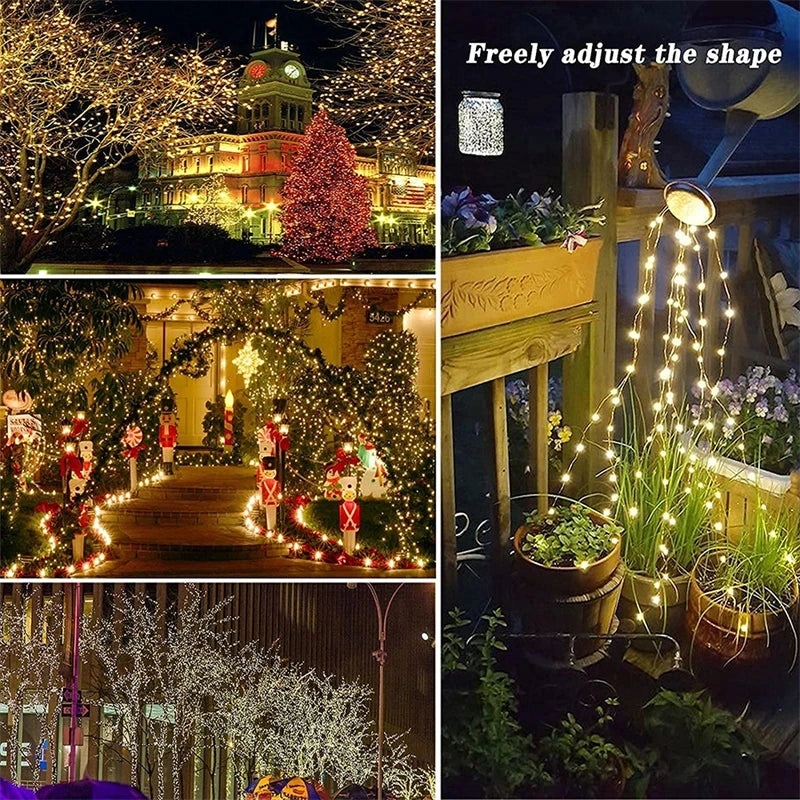 Guirlande lumineuse solaire à LED pour décoration de fête de Noël, extérieur, lumière dégradée, jardin, 102m, 52m, 32m, 22m, 12m, 7m