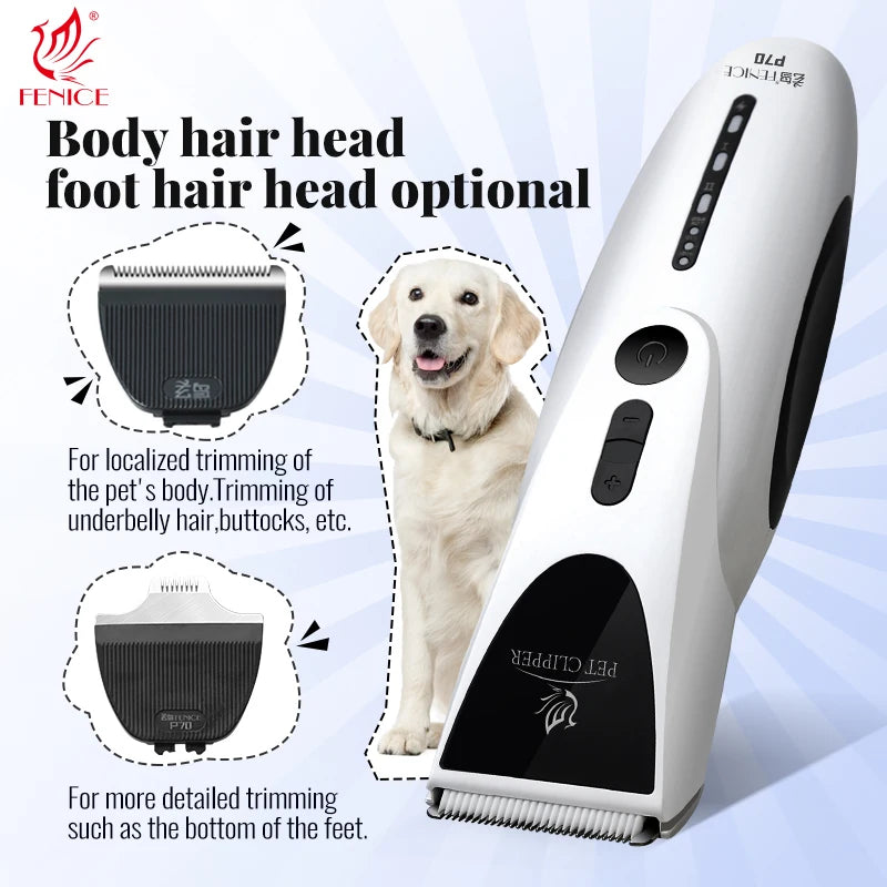 Tondeuse pour animaux domestiques à faible bruit, Ensemble rechargeable