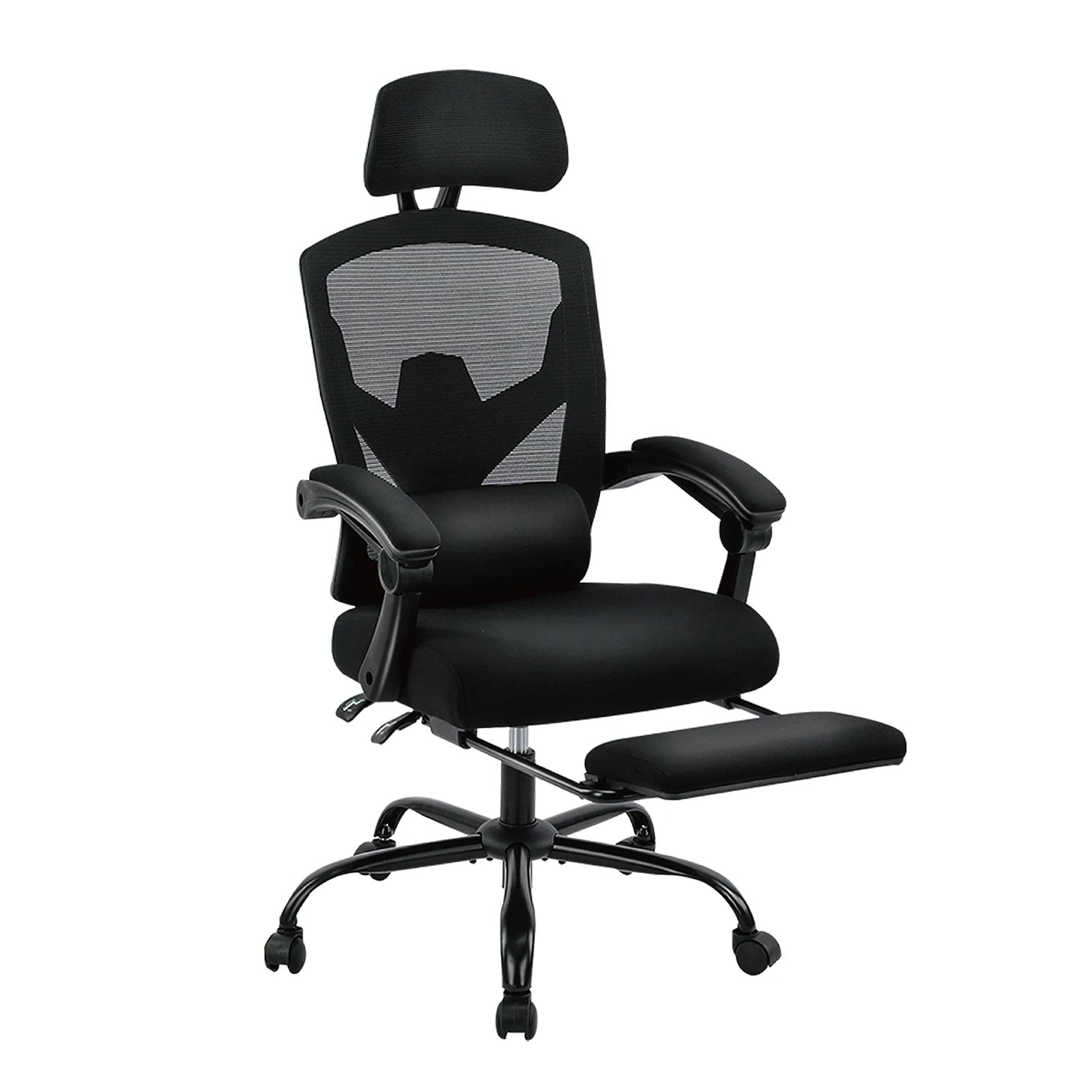 Fauteuil de bureau ergonomique JHK inclinable à dossier haut en maille pour salon, bureau d'ordinateur, pivotant, roulant, avec coussin de soutien lombaire
