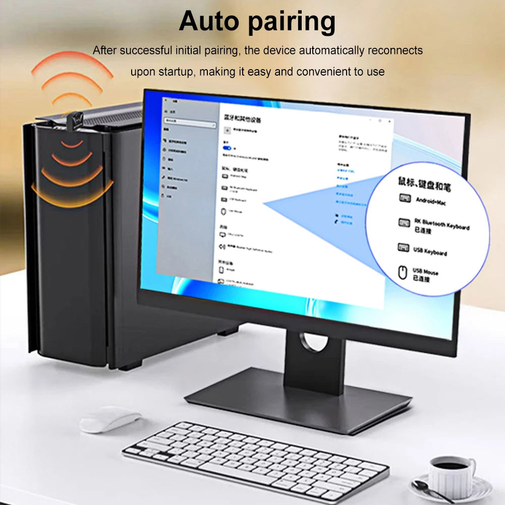 Adaptateur USB Bluetooth 5.4 sans fil pour ordinateur PC et ordinateur portable, transmetteur récepteur audio, dongle