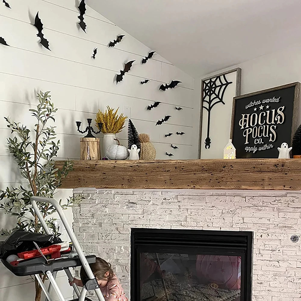 Autocollants Muraux Chauves-Souris – Décoration Halloween, Porche Horreur
