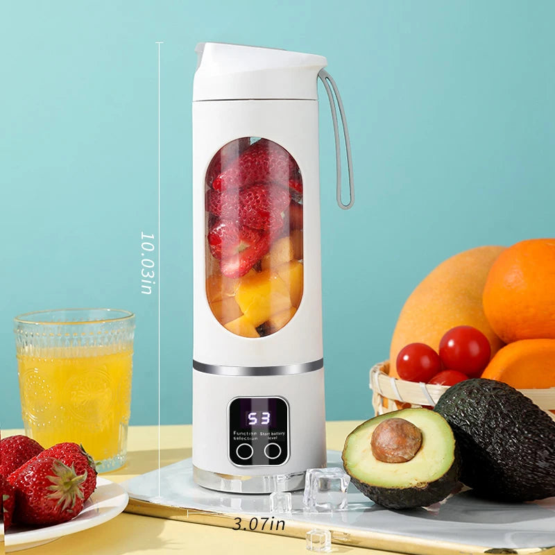 Presse-fruits Portable 450ml – 10 Lames, 3 Vitesses, Rechargeable USB, Smoothies & Glace