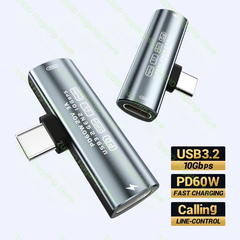 Adaptateur audio USB Type-C, 2 en 1, USB 3,2, 10Gbps, PD 60W, charge rapide, convertisseur de téléphone pour iPhone 15 Pro, Samsung