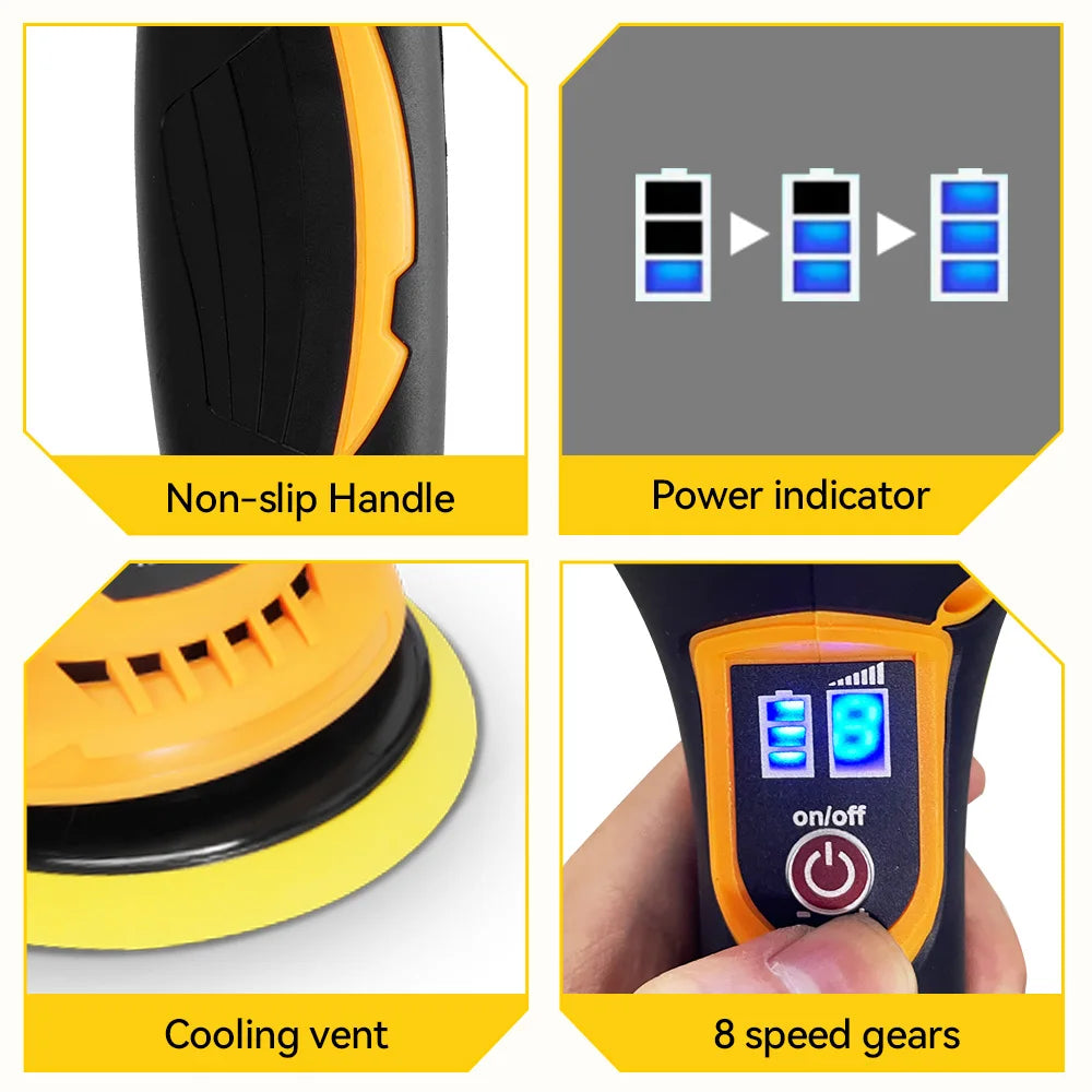 MELLWIN – polisseuse électrique sans fil pour voiture, 150mm, 8 réglages, polissage, épilation, ponçage, outil électrique pour broche de batterie Makita 18V