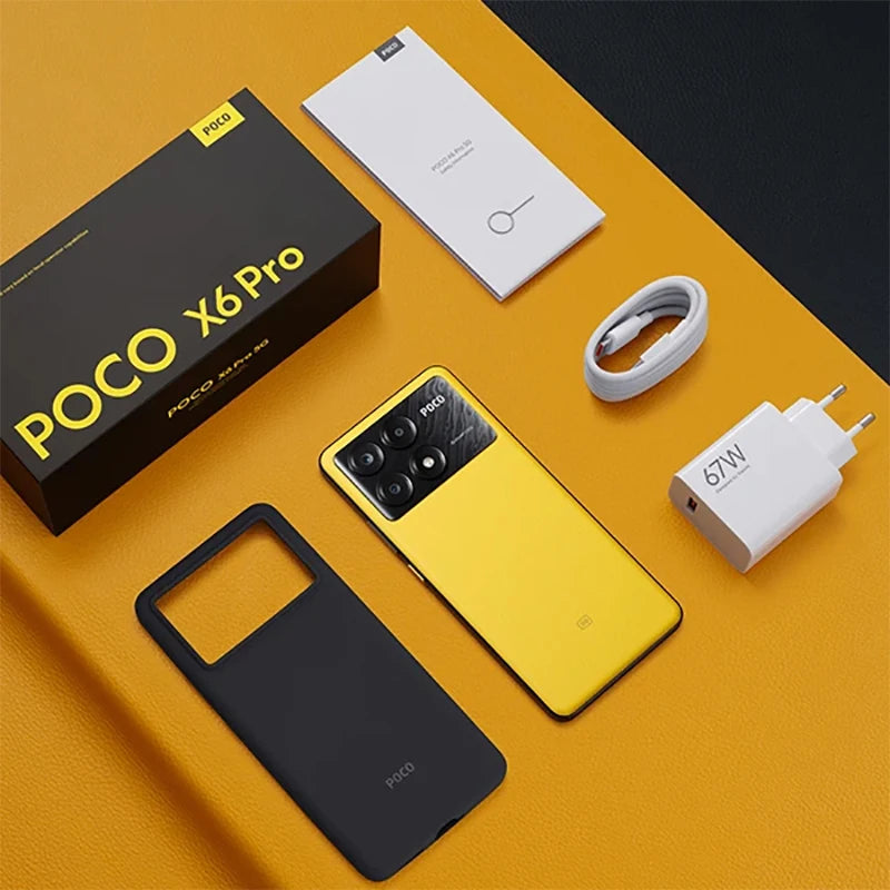 Téléphone portable Xiaomi POCO X6 Pro 5G, 8 Go, 256 Go, 12 Go, 512 Go, NDavid EU Charger, Global Version, Mobile Phone