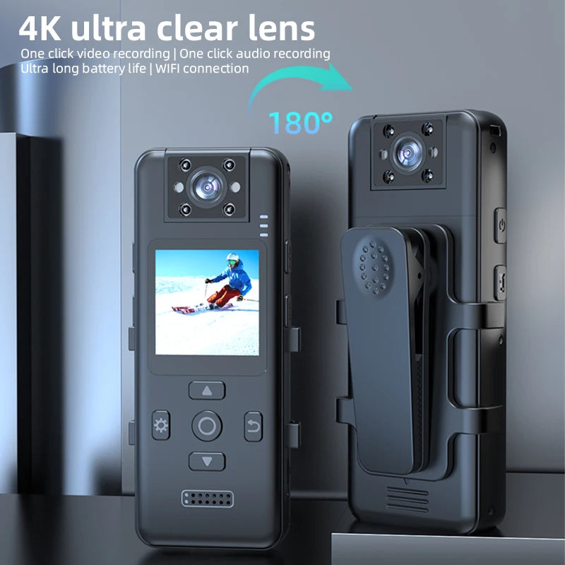 Bodycam 4K JETO Police, Mini Caméra Portable Vision Nocturne UHD 120°