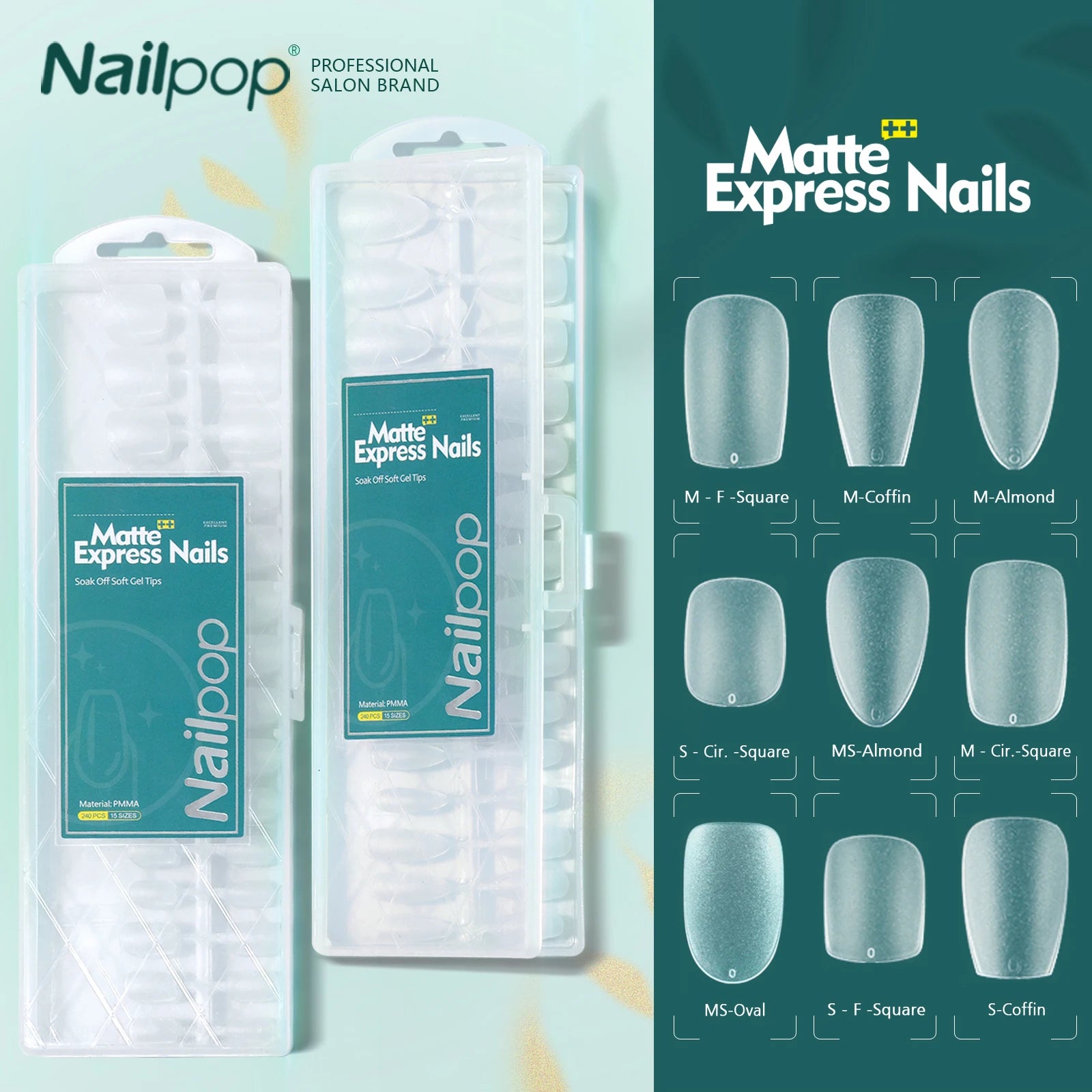 Faux ongles mats et doux, 240 pièces