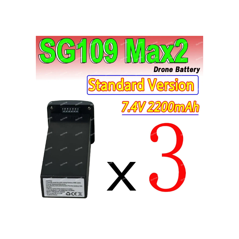 Batterie originale 7.4V 2200mAh / 3800mAh pour Drone ZLL SG109 Max2 – Batterie de remplacement RC